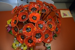 Kwiaty wykonane na warsztatach.