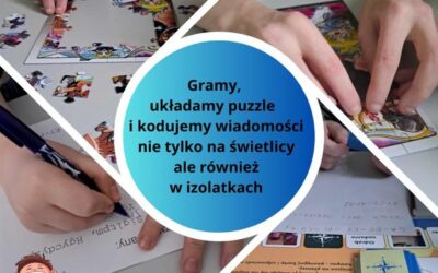 Co u nas słychać? Fajnie spędzamy czas! – Dziś na świetlicy rozgrywki w cymbergaja i piłkarzyki oraz oczywiście magiczna ściana a w izolatkach puzzle i gry planszowe.