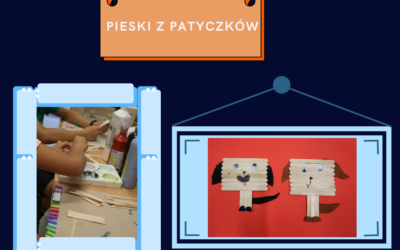 Recykling w Szpitaliku ,,Pieski z patyczków i resztek filcu”. Przyklejanie patyczków nie było proste, ale nam się udało.Brawo!  Na zajęciach staramy się wykorzystywać wiele materiałów już niepotrzebnych, żeby nie kupować ciągle nowych rzeczy i zaśmiecać nimi naszą Planetę.