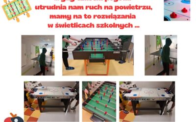 Czasem, gdy pogoda utrudnia nam ruch i zabawy na powietrzu, korzystamy ze wspaniałych sprzętów szkolnych i „uprawiamy” sporty w naszych świetlicach! #innowacjametodycznaRUCHTOZDROWIEIFRAJDA!