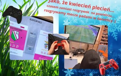 Ostatnio udawało nam się już grywać w piłkę na podwórku a dziś skoro „pogoda jaka jest każdy widzi” – to gramy w świetlicy i też jest fajnie!