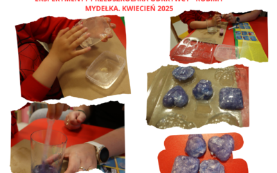 Eksperymenty przedszkolaka – odkrywcy trwają… Dziś na zajęciach pozalekcyjnych w Szpitaliku robiliśmy mydełka glicerynowo -brokatowe. Poznawaliśmy różne stany skupienia. To było proste zadanie, choć fascynujące!