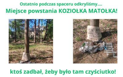Podczas ostatniego spaceru naszych uczniów zaciekawiło pewne miejsce… Ktoś zadbał, by na tym terenie było czyściutko. Czyżby to Otwocki Team Koziołka Matołka?