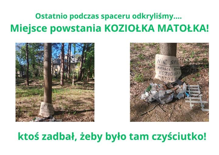 Podczas ostatniego spaceru naszych uczniów zaciekawiło pewne miejsce… Ktoś zadbał, by na tym terenie było czyściutko. Czyżby to Otwocki Team Koziołka Matołka?