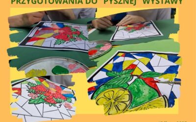 Zobaczcie naszą mini wystawę letnich pyszności 🙂 i malarsko-rysunkowe przygotowania do niej.