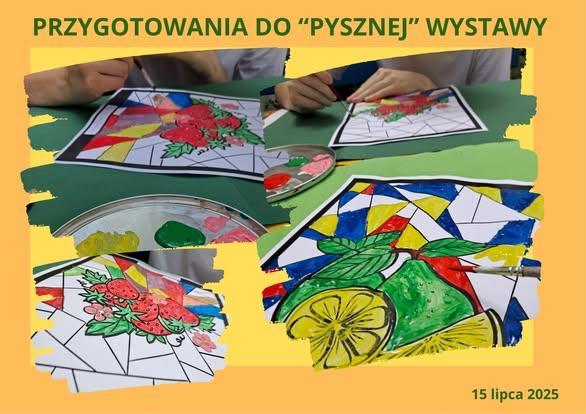 Zobaczcie naszą mini wystawę letnich pyszności 🙂 i malarsko-rysunkowe przygotowania do niej.