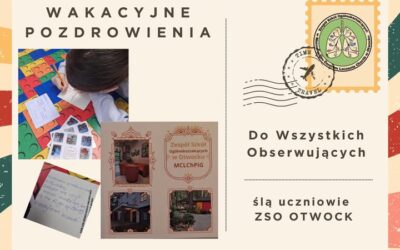 Jeszcze raz wakacyjnie pozdrawiamy i przypominamy, że będzie nam bardzo miło – jeśli i Wy z Waszych zakątków – przyślecie nam pocztówkowe wakacyjne pozdrowienia. 😊☺️🥰 Czekamy pod adresem: Zespół Szkół Ogólnokształcących w Otwocku ul. Reymonta 83/91 05-400 Otwock z dopiskiem PAWILON C