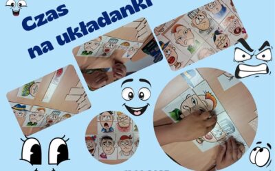 Bawimy się tworząc wesołe, smutne, zdziwione czy podekscytowane twarzyczki. Miły czas w oderwaniu od elektroniki.