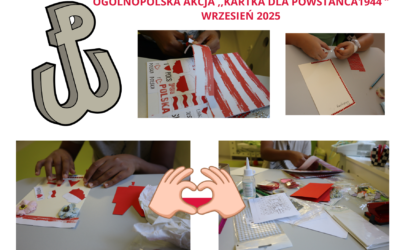 Ogólnopolski Projekt ,,Kartka dla Powstańca” trwa. Uczniowie szkoły szpitalnej tworzą przepiękne kartki dla Powstańców 1944 roku. Korzystamy z bardzo atrakcyjnych materiałów plastycznych otrzymanych od Fundacji Sensoria z Wrocławia, z którą nasza szkoła współpracuje już wiele lat. Fundacja Sensoria ogranizuje także konkurs na najpiękniejszą kartkę dla Powstańca. Nasze kartki wezmą udział w tym konkursie.